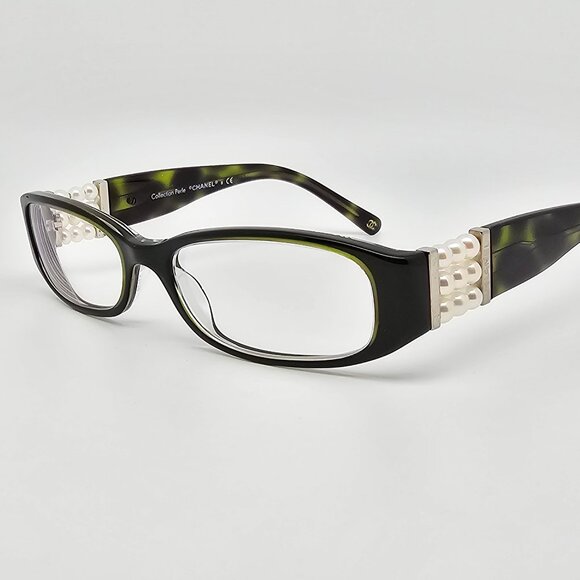 Chanel 3155-H C.1092 Collection Perle Green Eyeglasses Frame w/ Case Italy 51mm - Picture 3 of 15